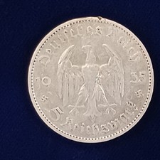 1935 5 Reichs mark  Silver 13.8g Munich Mint Potsdam Garrison Church