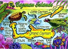 CAYMAN ISLANDS MAP CARIBBEAN