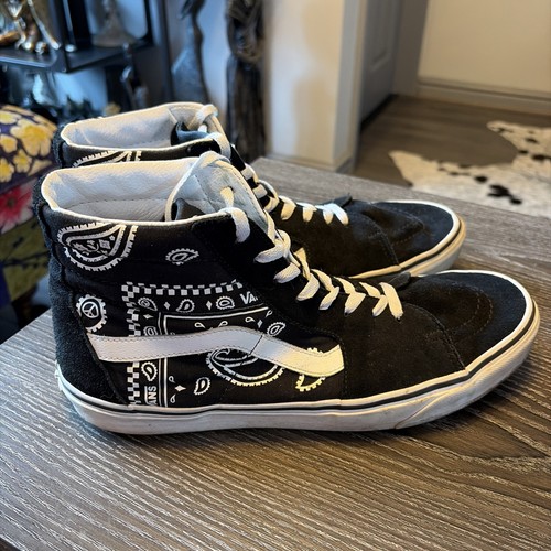 Vans black white paisley boots - vans,