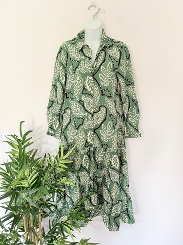 Zara dress womens green leaf - dress,