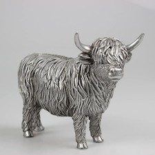 Brushed silver highland cow