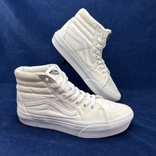 Vans SK8-Hi Canvas True Mid Skate Shoes Trainers White / Beige Uk 7 / Eu40.5 VGC