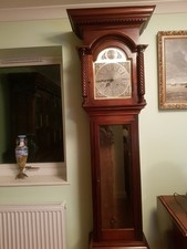 Tempus Fugit clock, grandfather clock, longcase clock, vintage clock, mahogany 