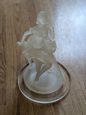 Elegant Resin Figurine Dancing Ballerina Frosted, Glass Stand