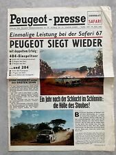 Peugeot Presse German Market Safari Rally Brochure - May 1967