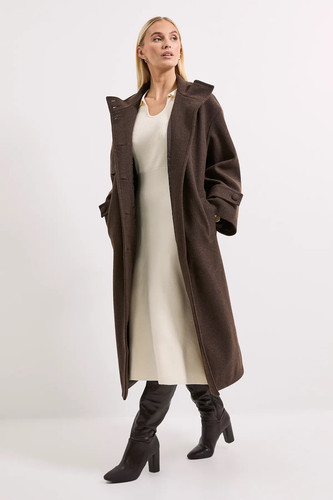 Wallis chocolate coat womens - coat,