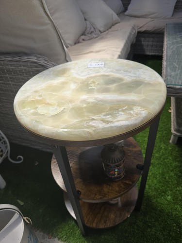 Golden earth onyx side table - golden,
