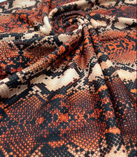 4 Metres Rust Snake Print Spun