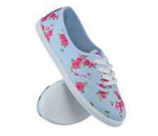 Ladies Flat Lace Up Summer Beach Walking Pumps Trainers Plimsolls Shoes Sizes