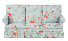 Dolls House Sofa Blue Floral