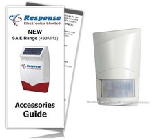 Response Alarm  Wirefree PIR Detector SAP E 433MHz INC SA E GUIDE ( RRP £39.95 )
