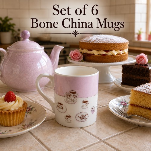 Set bone china mugs in - of,
