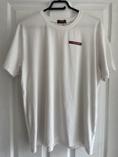 PRADA Men's White T-Shirt XL with Badge