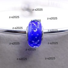 PANDORA Charm Dark Blue Effervescence Murano Glass Bead with Clear Zirconia 