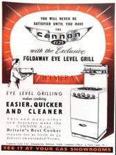 CANNON 'A125' Gas Cooker with Eye-Level Grill ADVERT : Small 1953 Print 670/149