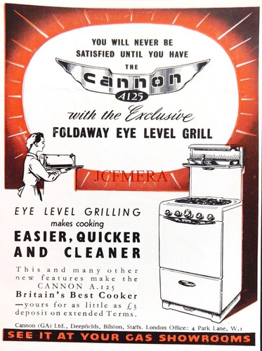 Cannon a125 gas cooker with - 'a125',