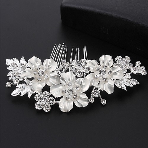 Diamante hair comb blossom - hair,