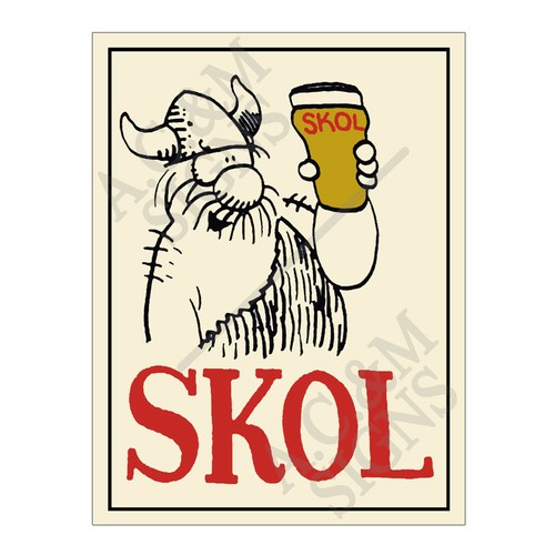 Metal tin sign plaque skol - sign,