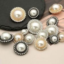 DIY Sewing Accessories Shiny Rhinestone Pearl Clothing Buttons Shirt Buttons