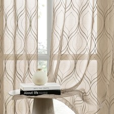 Taupe Sheer Curtains, 52 x 63