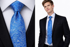 Men's Tie Paisley Sharp Blue