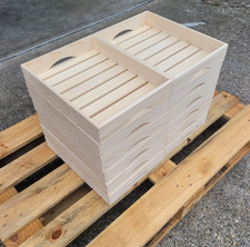 Wooden Crates, Set of 12,40x30x7cm Made of Natural Wood for Fruits or Vegetables