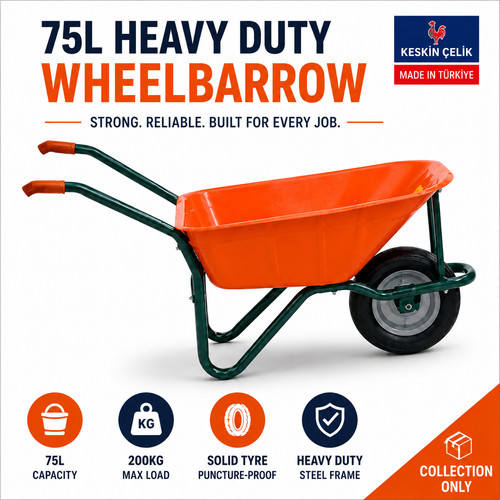 75l heavy duty wheelbarrow - 75l,