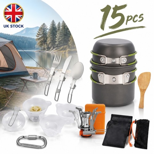 15pcs camping cookware set - 15pcs,