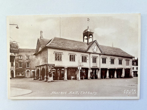 Vintage postcard market hall - postcard,