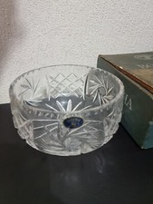 Bohemia Large Hand Cut Lead Crystal Bowl Over Boxed Vintage Czech