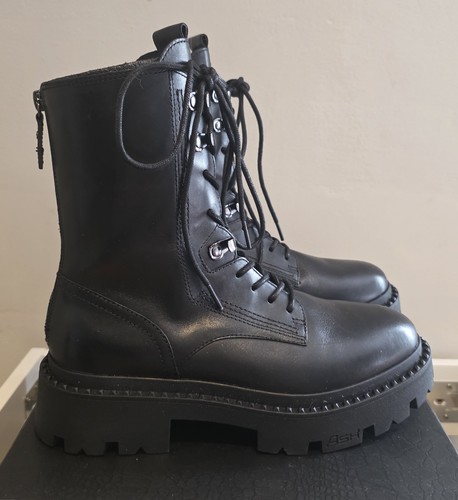 Ash black leather - black, up