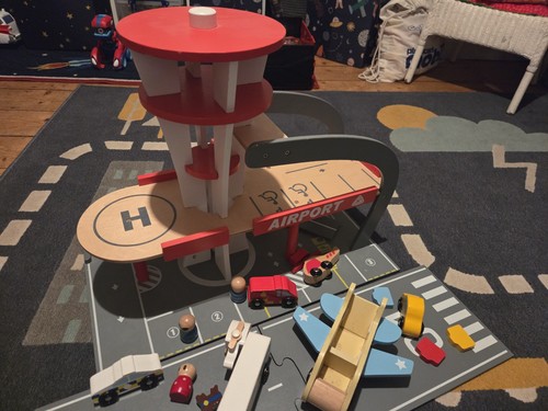 Wooden toy airport educational - wooden,