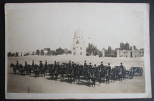 WW1 RPPC BRITISH ARMY SOLDIERS IN INDIA ROYAL HORSE ARTILLERY FULL DRESS GUNS
