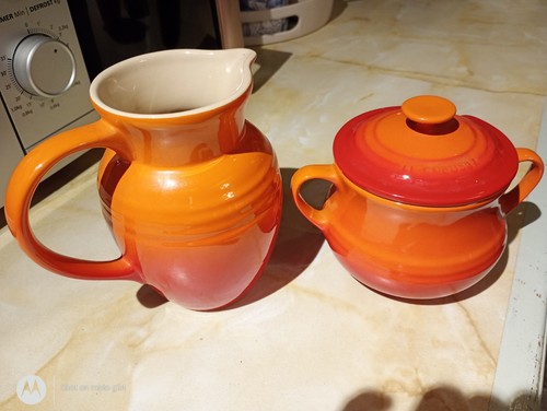 Creuset milk jug - and, lidded