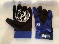 Authentic AJ Styles Wrestling Gloves. Black & Blue Replica Set.  WWE Wrestlers