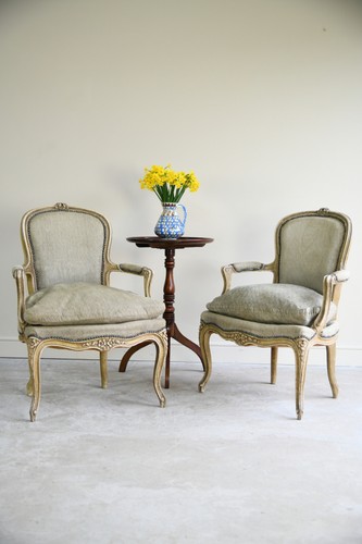 Pair french style armchairs - french,