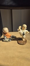 Set of 2 Cute Monk Figurines