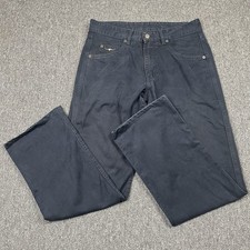 RM Williams Jeans Men W32 L30 Blue Straight Zip Fly Longhorn Logo TJ781 Linesman