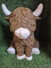 Concrete Highland Cow Ornament