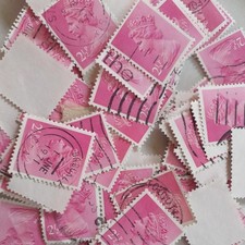 200 x  2½p GB Stamps - Rose - Used Franked - Off Paper
