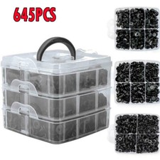 645 Pcs Car Retainer Clips Body Plastic Rivet Fastener Push Door Trim Panel Tool