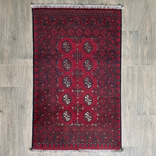 Red afghan aqcha - aqcha, 124x75cm
