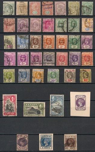 Ceylon stamps 1872 - ceylon,