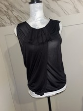 Woman’s Zara Basics Black Draped Top Size Medium Excellent Condition