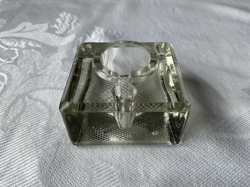Vintage glass open inkwell - vintage, &