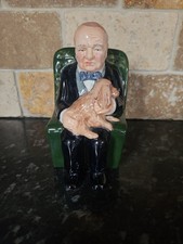 Bairstow Manor Collectables Winston Churchill 52/500 In Chair W/Dog