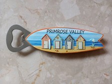 Primrose Valley , Yorkshire Beach Hut Themed Bottle Opener Fridge Magnet #29