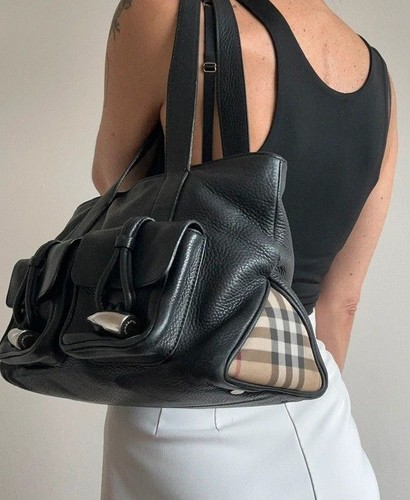 Burberry vintage leather tote - vintage,