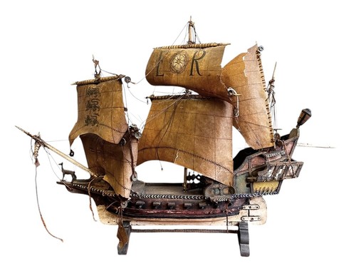 Galleon antique wooden model - antique,