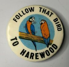 Vintage Harewood house Aviary Tourist souvenir badge 1970's 36 mm diameter 